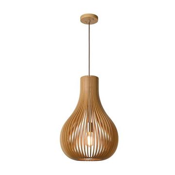 Lucide Bodo pendel af træ Ø38cm E27 