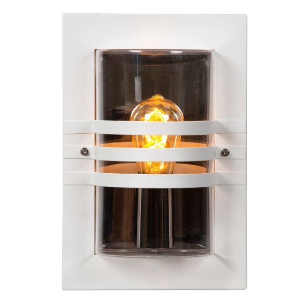 Lucide Privas væglampe H33cm E27 hvid IP44