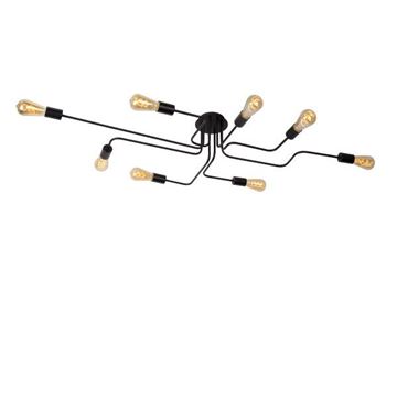 Lucide Lester Flush 8 armet loftlampe 8x E27 Sort