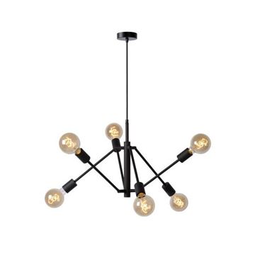 Lucide Lester 6 armet pendel 6x E27 Sort