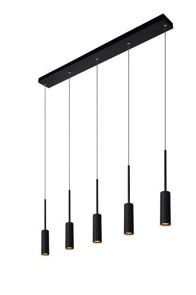 Lucide Tubule pendel med 5 x 7W LED sort 