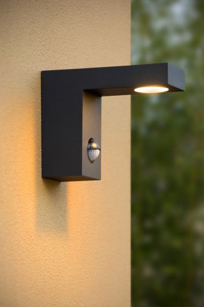 Lucide Texas-IR væglampe sensor 7W LED IP54 Antracit