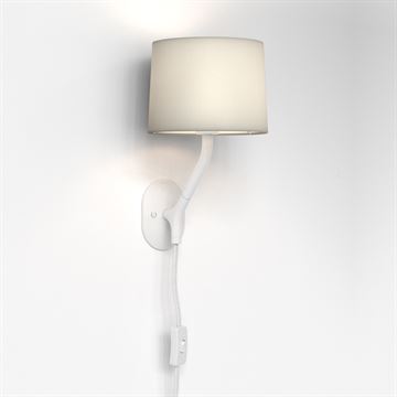 Astro Arbor Plug-In væglampe med stofskærm mat hvid E14