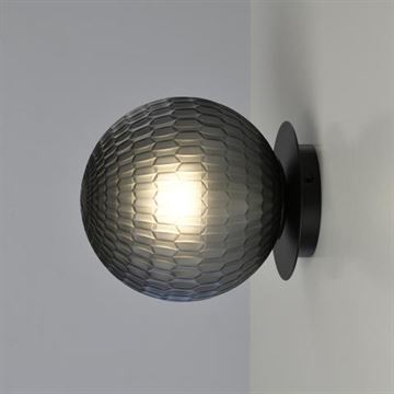 Parma væg- og loftlampe mat sort IP44 ekskl. glas skærm