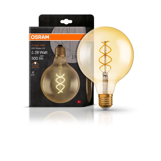OSRAM Vintage 1906 Spiral Globe125 Gold 4W=28W E27