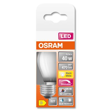 LEDVANCE LED Comfort krone 3,4W=40W 2700K mat E27 dim