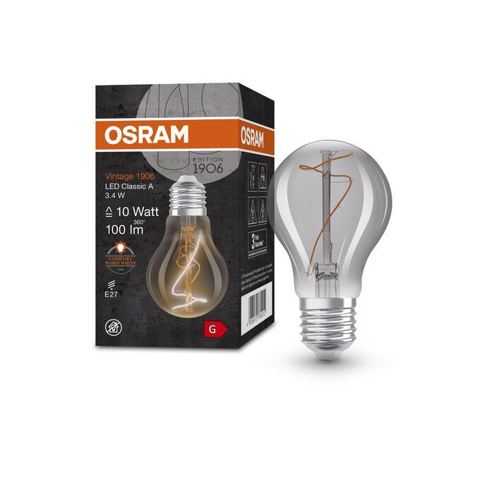 OSRAM Vintage 1906 Ultra Thin Standard Smoke 3,4W=10W E27