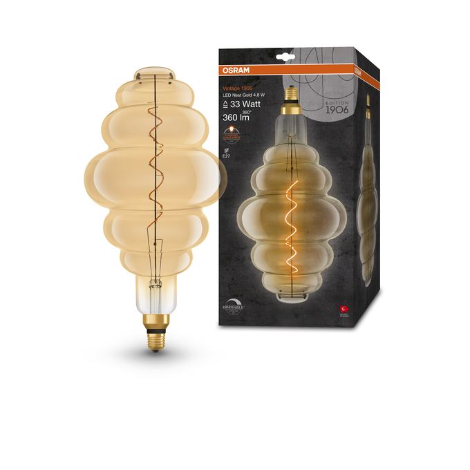 OSRAM Vintage 1906 Nest 33 Spiral DIM 4,8W=33W Gold E27