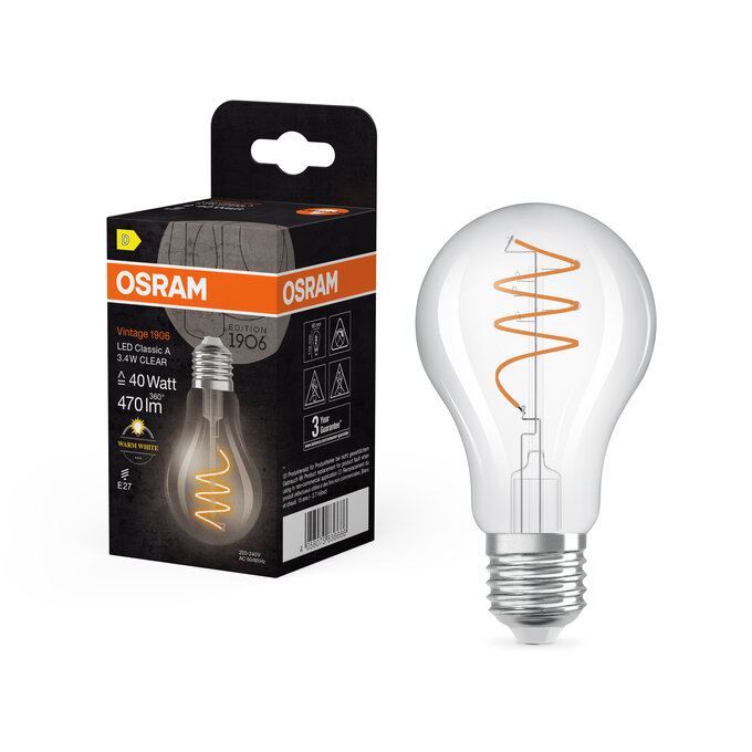 OSRAM Vintage 1906 Spiral standard 3,4W=40W klar E27