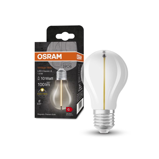 OSRAM Vintage 1906 Standard Filament Magnetic 1,8W=10W Klar E27