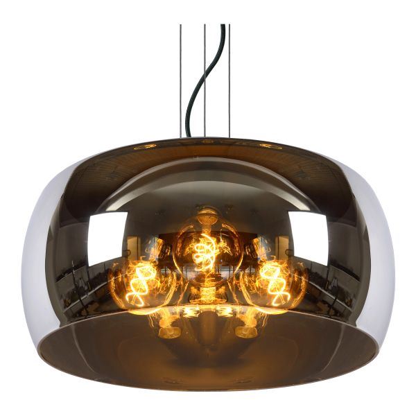 Lucide Olivia pendel Ø50cm 3 x E27 røgfarvet glas