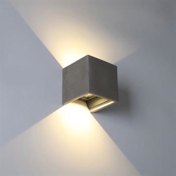 Perseo væglampe grå cement LED 8W 3000K IP65 dæmpbar