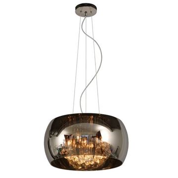 Lucide Pearl pendel Ø40cm 5 x G9 røgfarvet glas