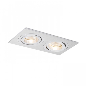 Square Twin kipbar 2 X GU10 børstet alu
