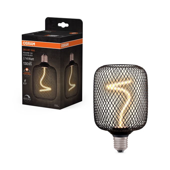 OSRAM Vintage 1906 Decor Square 100 Spiral Sort DIM LED 3,5W=14W 818 E27
