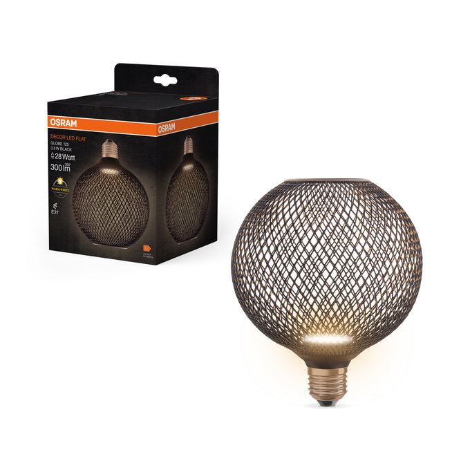 OSRAM Vintage 1906 DECOR FLAT GLOBE 125 SORT 3.5W=28W E27