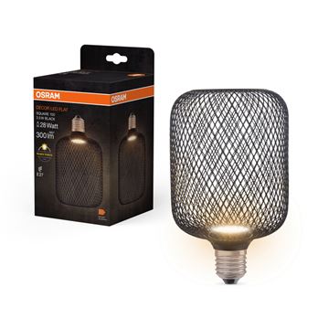 OSRAM VINTAGE 1906 DECOR FLAT KVADRAT GLOBE 100 SORT 3,5W=28W E27