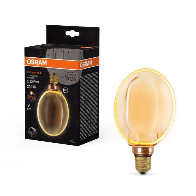 OSRAM Vintage 1906 Filament O 130 DIM Gold 4W=22W E27
