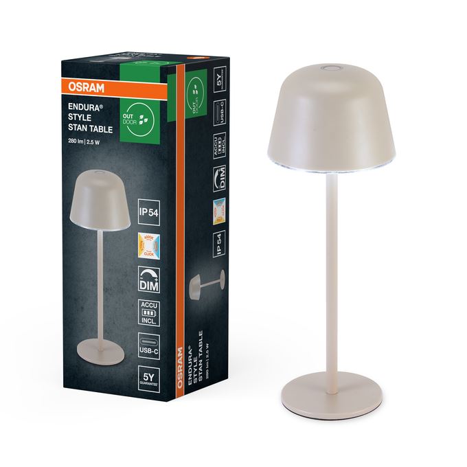 OSRAM Endura Style bordlampe USB genopladelig Beige