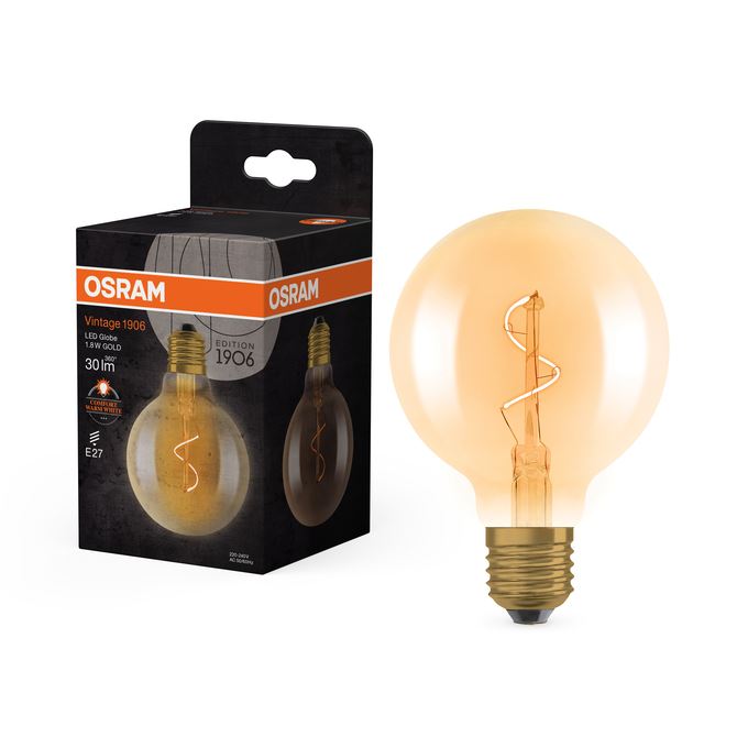 OSRAM Vintage 1906 Spiral Globe80 1.8W=5W Gold E27