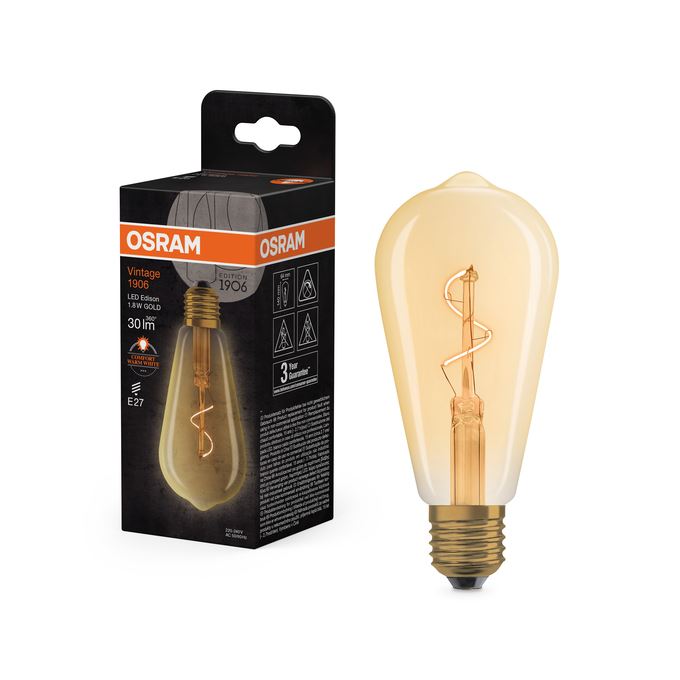 OSRAM Vintage 1906 Spiral Edison 1.8W=5W Gold E27