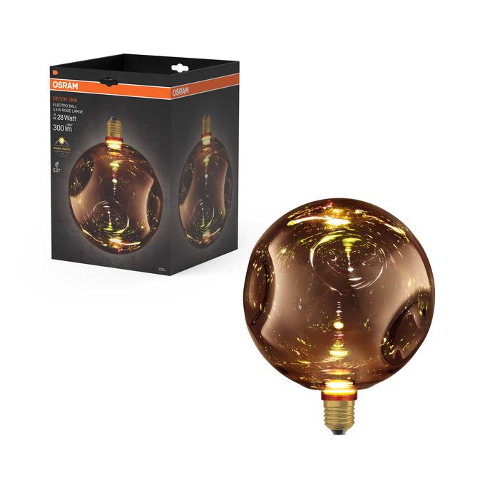 OSRAM Vintage 1906 Electro Rosa Glas Flad Stor 827 3,5W=28W E27