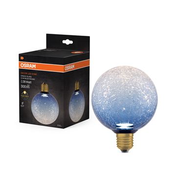 OSRAM Vintage 1906 Cracked Glass Rund 125 blå inkl. LED 3,5W=28W E27
