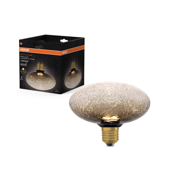 OSRAM Vintage 1906 Cracked Glass Flad 150 brun inkl. LED 3,5W=28W E27