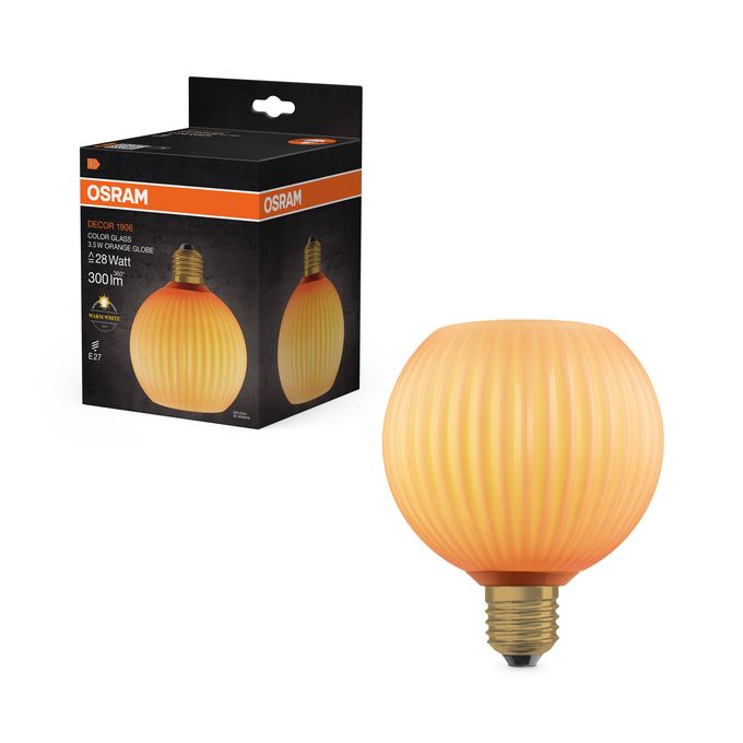 OSRAM Vintage 1906 DECOR FLAT GLOBE 125 ORANGE 3.5W=28W 827 E27