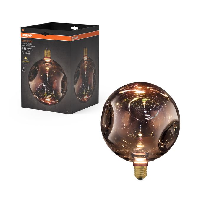 OSRAM Vintage 1906 Electro Sort Glas Flad Stor 827 3,5W=28W E27
