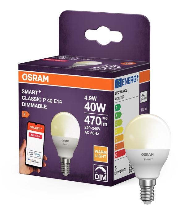 SMART+ Zigbee Krone 40 5W mat E14 dæmpbar