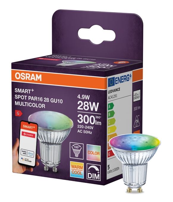 LEDVANCE LED SMART+ Zigbee PAR16 Multicolour 4,9W=50W 100° GU10