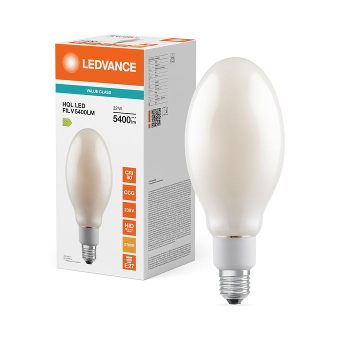 LEDVANCE Value HQL LED 32W=125W 827 5400 lumen E27 IP65