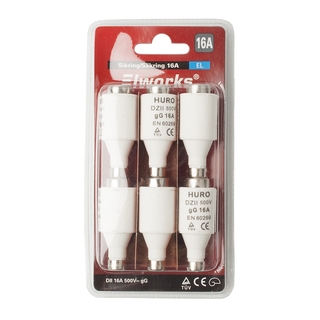 Sikring Diazed 16 Amp Universal - Blister 6 stk.